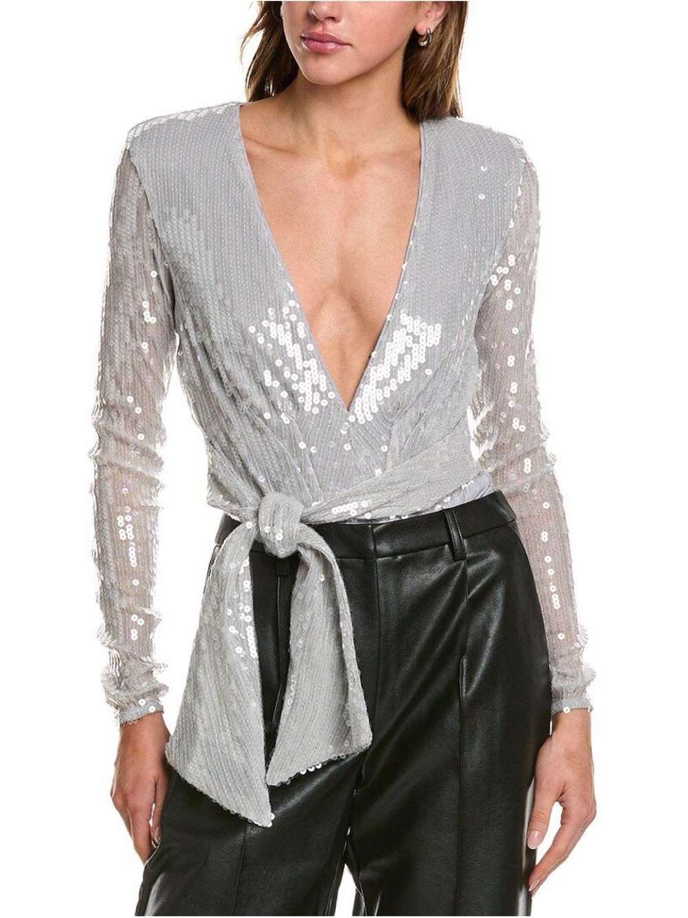 Bardot Emilia Sequin Wrap Bodysuit